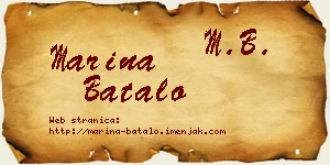 Marina Batalo vizit kartica